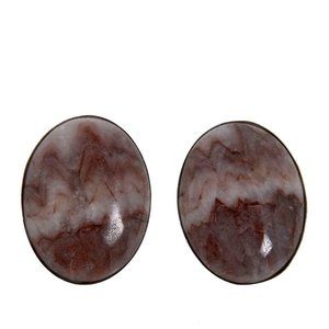 Jay King Sterling Silver Cloudy Sun Stone Oval Earrings.